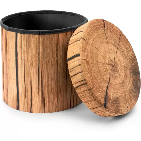 imageSorbus Tree Stump Stool Toy Storage Ottoman 15 Inch Fake tree stumps Log Stool Storage Artificial Tree Trunk Perfect Footstool Kids Toy Chest Rustic Log Cabin Decor Bench Pedestal Side End TableTree Stump