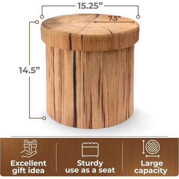 imageSorbus Tree Stump Stool Toy Storage Ottoman 15 Inch Fake tree stumps Log Stool Storage Artificial Tree Trunk Perfect Footstool Kids Toy Chest Rustic Log Cabin Decor Bench Pedestal Side End TableTree Stump