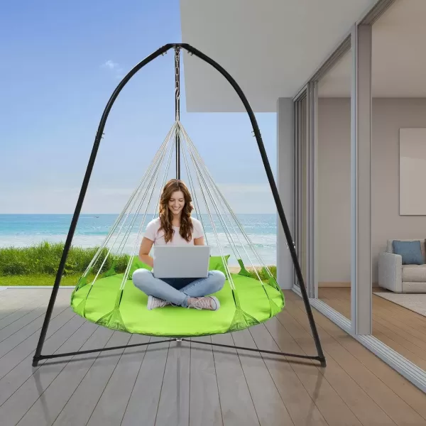 imageSorbus Tripod Hanging Chair Stand  330 lbs Capacity Heavy Duty Steel Sensory Swing Weather ampamp Rust Resistant  Adjustable Portable Hammock Stand for Lounger Saucer Air Porch IndoorOutdoor PatioBlack