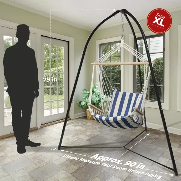imageSorbus Tripod Hanging Chair Stand  330 lbs Capacity Heavy Duty Steel Sensory Swing Weather ampamp Rust Resistant  Adjustable Portable Hammock Stand for Lounger Saucer Air Porch IndoorOutdoor PatioBlack