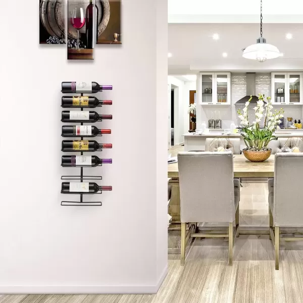 imageSorbus Wall Mount Wine Rack Holds 9 Bottles  Wine Rack Wall Mounted for Wine Bottles Liquor Champagne Black Metal Wine Bottle Holder for Home Bar Wine Kitchen Storage1 Pack