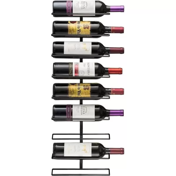imageSorbus Wall Mount Wine Rack Holds 9 Bottles  Wine Rack Wall Mounted for Wine Bottles Liquor Champagne Black Metal Wine Bottle Holder for Home Bar Wine Kitchen Storage1 Pack
