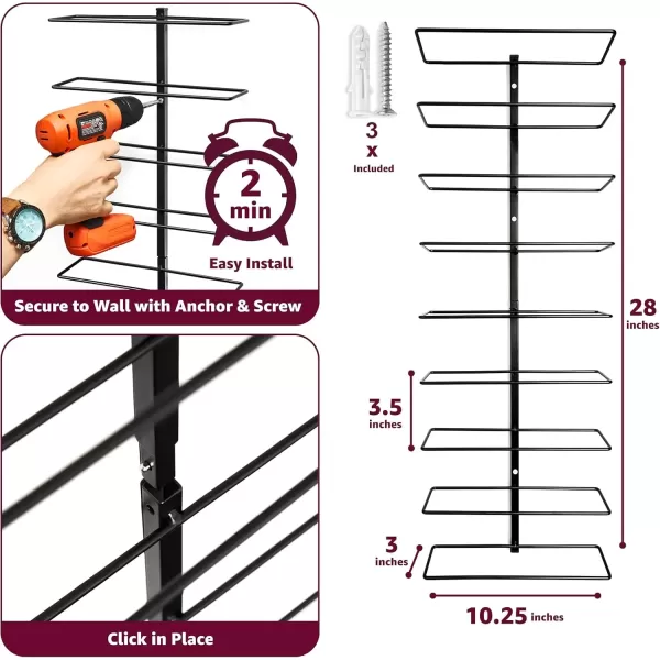 imageSorbus Wall Mount Wine Rack Holds 9 Bottles  Wine Rack Wall Mounted for Wine Bottles Liquor Champagne Black Metal Wine Bottle Holder for Home Bar Wine Kitchen Storage2 Pack