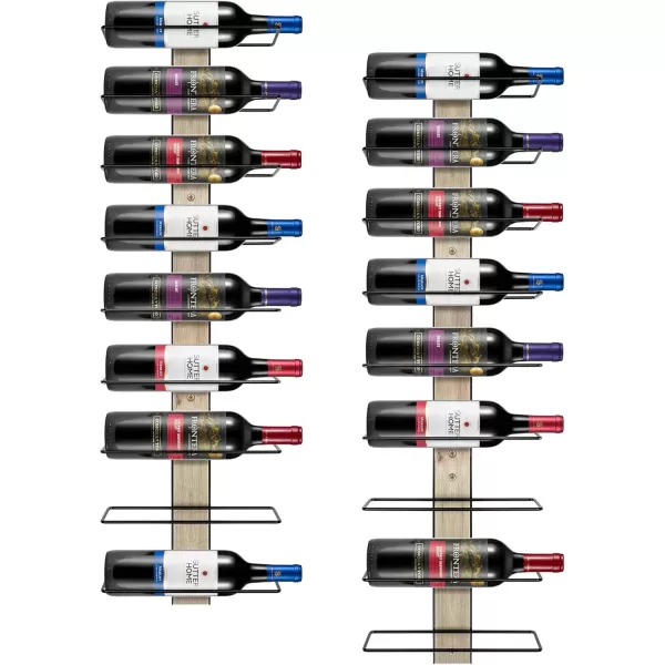 imageSorbus Wall Mounted Wine Glass Stemware Rack Set  Wire ampamp Wood Wine Rack Wall Mounted for Wine Glasses Champagne Glasses and Drinkware  Complete Your Home Bar ampamp Kitchen StorageGrey