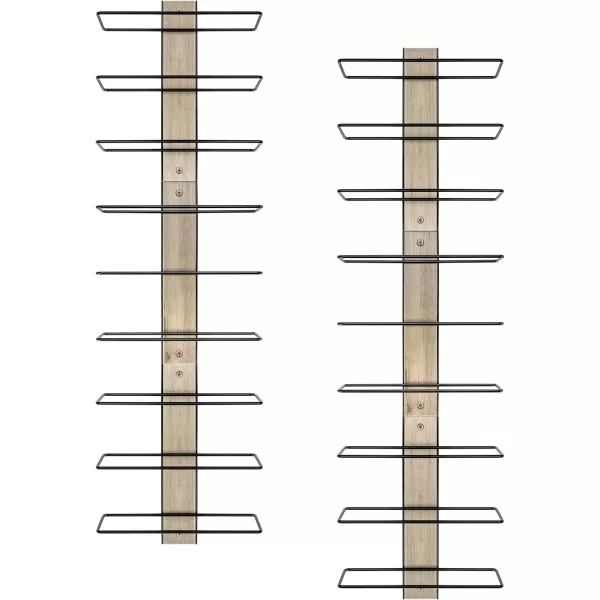 imageSorbus Wall Mounted Wine Glass Stemware Rack Set  Wire ampamp Wood Wine Rack Wall Mounted for Wine Glasses Champagne Glasses and Drinkware  Complete Your Home Bar ampamp Kitchen StorageGrey