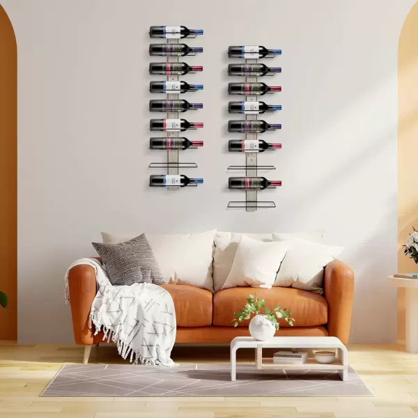 imageSorbus Wall Mounted Wine Glass Stemware Rack Set  Wire ampamp Wood Wine Rack Wall Mounted for Wine Glasses Champagne Glasses and Drinkware  Complete Your Home Bar ampamp Kitchen StorageGrey