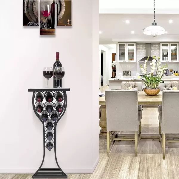 imageSorbus Wine Rack Console for Home Bar  Mini Wine Stand with Faux White Marble Table Top  Durable Metal Freestanding Wine Storage Cabinet Shelf  Wine Racks Free Standing Floor Holds 11 Wine BottlesMarble Wine Rack  White