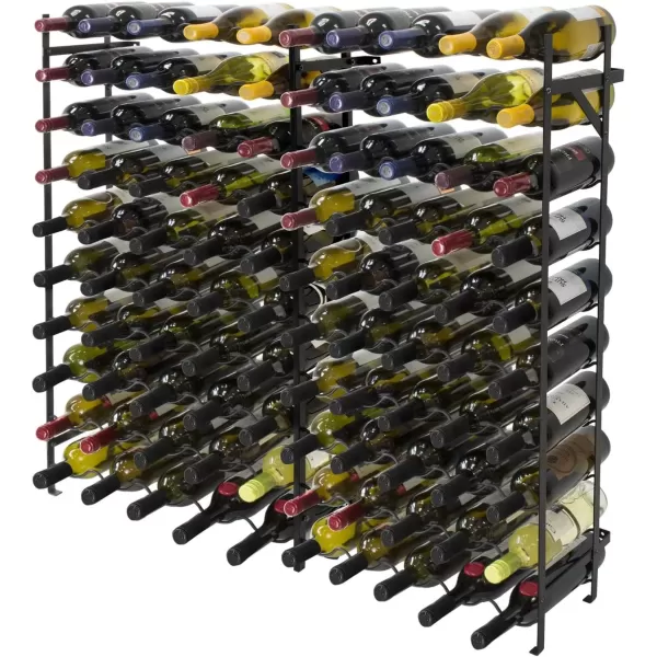 imageSorbus Wine Rack Freestanding Floor  Wine Bottle Holder Holds 40 Bottles of Wine  40 Bottle Capacity Wine Storage for Any Bar Wine Cellar Kitchen Dining Room100 Bottles