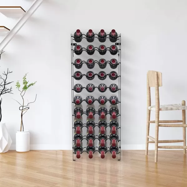 imageSorbus Wine Rack Freestanding Floor  Wine Bottle Holder Holds 40 Bottles of Wine  40 Bottle Capacity Wine Storage for Any Bar Wine Cellar Kitchen Dining Room40 Bottles