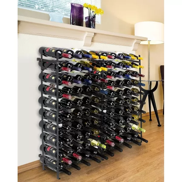 imageSorbus Wine Rack Freestanding Floor  Wine Bottle Holder Holds 40 Bottles of Wine  40 Bottle Capacity Wine Storage for Any Bar Wine Cellar Kitchen Dining Room100 Bottles