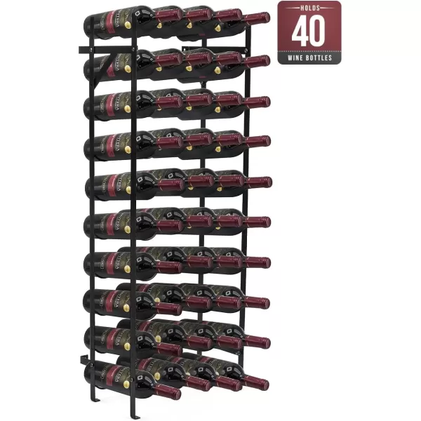 imageSorbus Wine Rack Freestanding Floor  Wine Bottle Holder Holds 40 Bottles of Wine  40 Bottle Capacity Wine Storage for Any Bar Wine Cellar Kitchen Dining Room40 Bottles