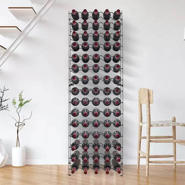 imageSorbus Wine Rack Freestanding Floor  Wine Bottle Holder Holds 75 Bottles of Wine  75 Bottle Capacity Wine Storage for Any Bar Wine Cellar Kitchen Dining Room75 Bottles