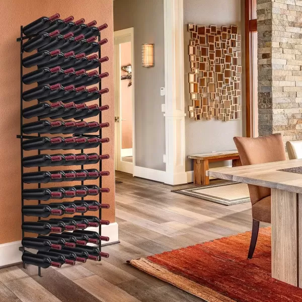 imageSorbus Wine Rack Freestanding Floor  Wine Bottle Holder Holds 75 Bottles of Wine  75 Bottle Capacity Wine Storage for Any Bar Wine Cellar Kitchen Dining Room75 Bottles