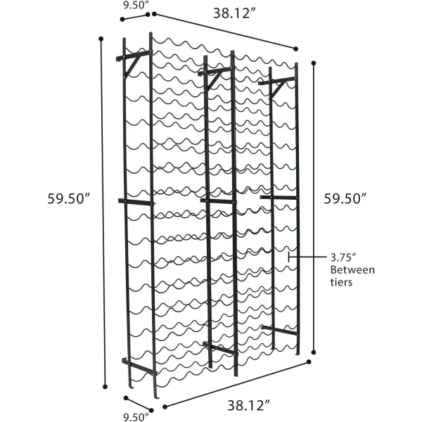 imageSorbus Wine Rack Freestanding Floor  Wine Bottle Holder Holds 75 Bottles of Wine  75 Bottle Capacity Wine Storage for Any Bar Wine Cellar Kitchen Dining Room150 Bottles