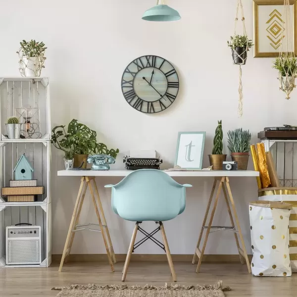 imageSorbus 16Inch Large Wall Clock  Centurian Roman Numeral Style  Modern Home Decor  Metal Wood Decorative Analog Clock