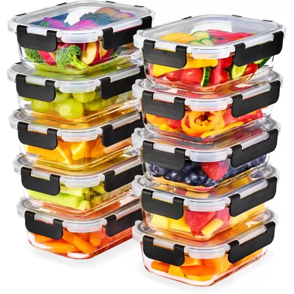 imageSorbus 20pc Glass Meal Prep Containers Set  10 Glass Food Storage Containers 213oz 26 Cups with Airtight Lids  Freezer Dishwasher and Oven Safe  Reusable Containers for Meal Prep and Storage