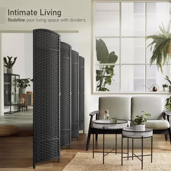 imageSorbus 4 Panel Room Divider 6 ft Tall  Privacy Screen Extra Wide Double Hinged Panels Mesh HandWoven Design Partition Room Dividers and Folding Privacy Screens Wall Divider for Room SeparationGrey White
