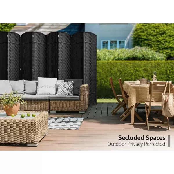 imageSorbus 4 Panel Room Divider 6 ft Tall  Privacy Screen Extra Wide Double Hinged Panels Mesh HandWoven Design Partition Room Dividers and Folding Privacy Screens Wall Divider for Room SeparationBlack