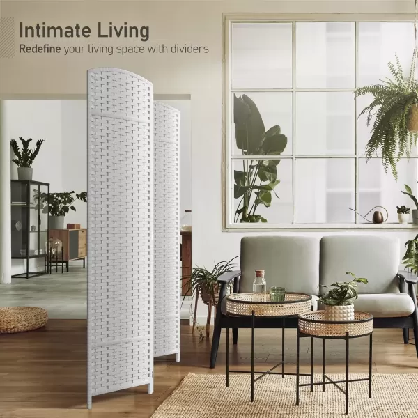 imageSorbus 6 Panel Room Divider 6 ft Tall  Privacy Screen Extra Wide Double Hinged Panels Mesh HandWoven Design Partition Room Dividers and Folding Privacy Screens Wall Divider for Room SeparationWhite