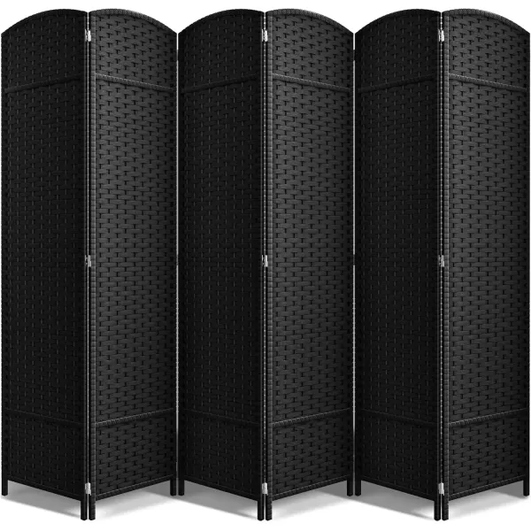 imageSorbus 6 Panel Room Divider 6 ft Tall  Privacy Screen Extra Wide Double Hinged Panels Mesh HandWoven Design Partition Room Dividers and Folding Privacy Screens Wall Divider for Room SeparationBlack