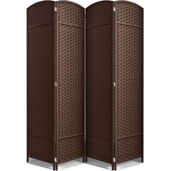 imageSorbus 6 Panel Room Divider 6 ft Tall  Privacy Screen Extra Wide Double Hinged Panels Mesh HandWoven Design Partition Room Dividers and Folding Privacy Screens Wall Divider for Room SeparationChocolate
