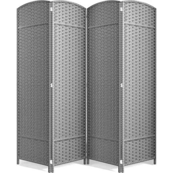 imageSorbus 6 Panel Room Divider 6 ft Tall  Privacy Screen Extra Wide Double Hinged Panels Mesh HandWoven Design Partition Room Dividers and Folding Privacy Screens Wall Divider for Room SeparationLight Gray