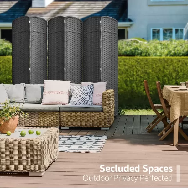imageSorbus 6 Panel Room Divider 6 ft Tall  Privacy Screen Extra Wide Double Hinged Panels Mesh HandWoven Design Partition Room Dividers and Folding Privacy Screens Wall Divider for Room SeparationGrey