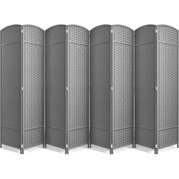 imageSorbus 6 Panel Room Divider 6 ft Tall  Privacy Screen Extra Wide Double Hinged Panels Mesh HandWoven Design Partition Room Dividers and Folding Privacy Screens Wall Divider for Room SeparationLight Gray