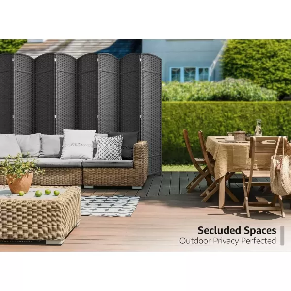 imageSorbus 6 Panel Room Divider 6 ft Tall  Privacy Screen Extra Wide Double Hinged Panels Mesh HandWoven Design Partition Room Dividers and Folding Privacy Screens Wall Divider for Room SeparationGrey