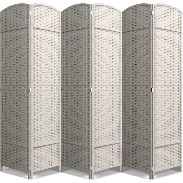 imageSorbus 6 Panel Room Divider 6 ft Tall  Privacy Screen Extra Wide Double Hinged Panels Mesh HandWoven Design Partition Room Dividers and Folding Privacy Screens Wall Divider for Room SeparationBeige
