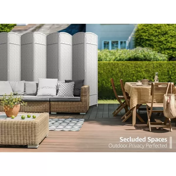 imageSorbus 6 Panel Room Divider 6 ft Tall  Privacy Screen Extra Wide Double Hinged Panels Mesh HandWoven Design Partition Room Dividers and Folding Privacy Screens Wall Divider for Room SeparationWhite