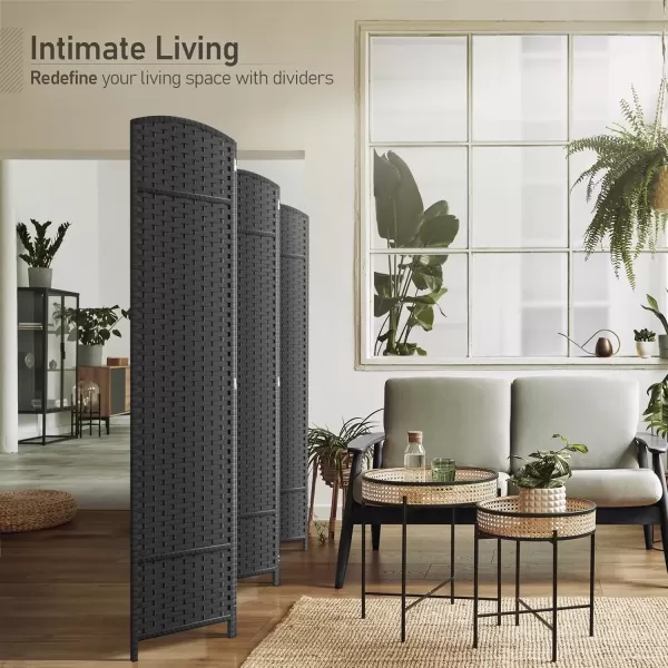 imageSorbus 6 Panel Room Divider 6 ft Tall  Privacy Screen Extra Wide Double Hinged Panels Mesh HandWoven Design Partition Room Dividers and Folding Privacy Screens Wall Divider for Room SeparationGrey