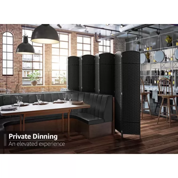 imageSorbus 6 Panel Room Divider 6 ft Tall  Privacy Screen Extra Wide Double Hinged Panels Mesh HandWoven Design Partition Room Dividers and Folding Privacy Screens Wall Divider for Room SeparationBlack