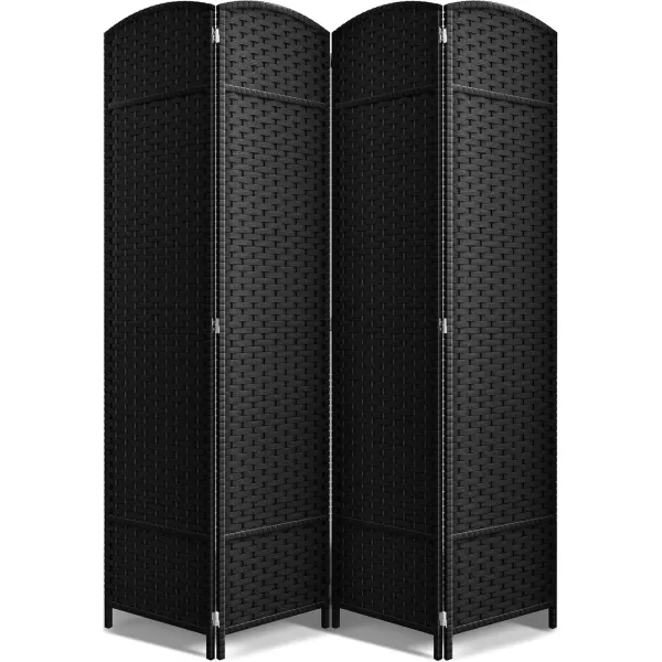 imageSorbus 6 Panel Room Divider 6 ft Tall  Privacy Screen Extra Wide Double Hinged Panels Mesh HandWoven Design Partition Room Dividers and Folding Privacy Screens Wall Divider for Room SeparationBlack