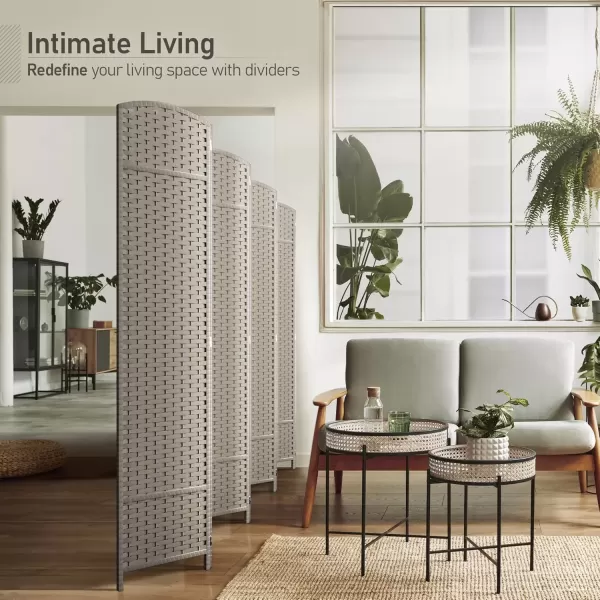 imageSorbus 6 Panel Room Divider 6 ft Tall  Privacy Screen Extra Wide Double Hinged Panels Mesh HandWoven Design Partition Room Dividers and Folding Privacy Screens Wall Divider for Room SeparationBeige