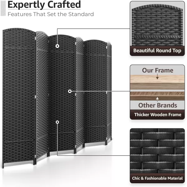 imageSorbus 6 Panel Room Divider 6 ft Tall  Privacy Screen Extra Wide Double Hinged Panels Mesh HandWoven Design Partition Room Dividers and Folding Privacy Screens Wall Divider for Room SeparationGrey White