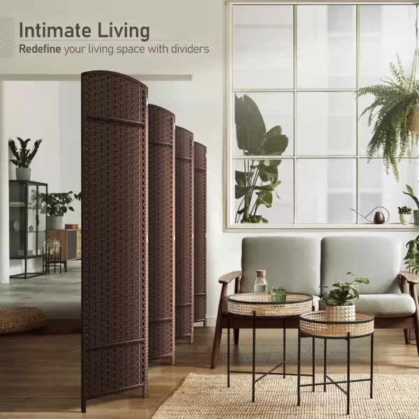 imageSorbus 6 Panel Room Divider 6 ft Tall  Privacy Screen Extra Wide Double Hinged Panels Mesh HandWoven Design Partition Room Dividers and Folding Privacy Screens Wall Divider for Room SeparationChocolate