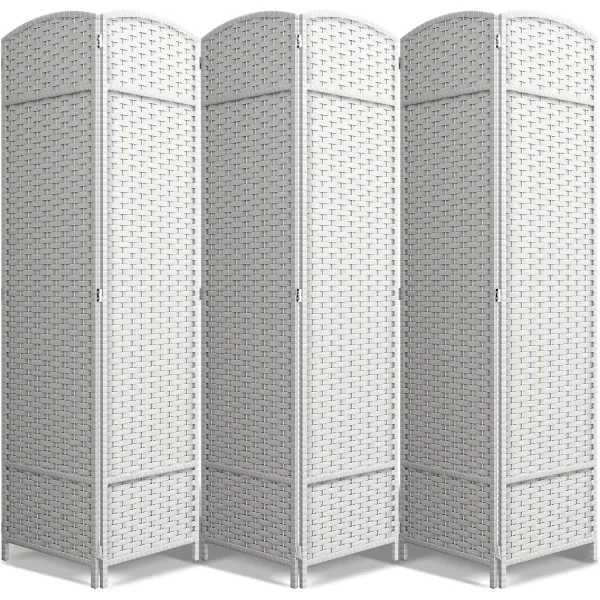 imageSorbus 6 Panel Room Divider 6 ft Tall  Privacy Screen Extra Wide Double Hinged Panels Mesh HandWoven Design Partition Room Dividers and Folding Privacy Screens Wall Divider for Room SeparationWhite