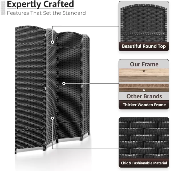 imageSorbus 6 Panel Room Divider 6 ft Tall  Privacy Screen Extra Wide Double Hinged Panels Mesh HandWoven Design Partition Room Dividers and Folding Privacy Screens Wall Divider for Room SeparationGrey White