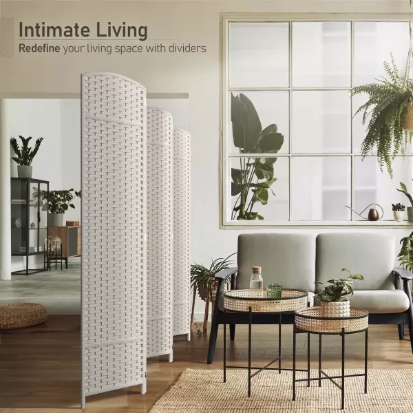 imageSorbus 6 Panel Room Divider 6 ft Tall  Privacy Screen Extra Wide Double Hinged Panels Mesh HandWoven Design Partition Room Dividers and Folding Privacy Screens Wall Divider for Room SeparationBeige