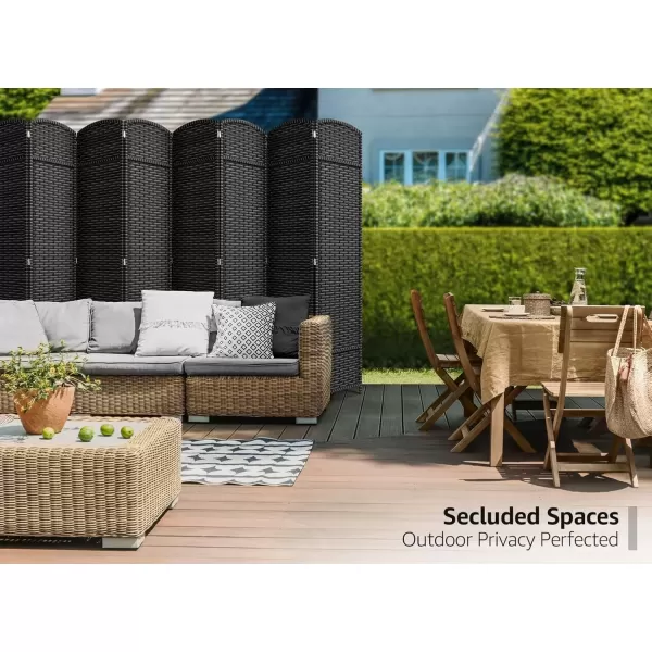 imageSorbus 6 Panel Room Divider 6 ft Tall  Privacy Screen Extra Wide Double Hinged Panels Mesh HandWoven Design Partition Room Dividers and Folding Privacy Screens Wall Divider for Room SeparationGrey White