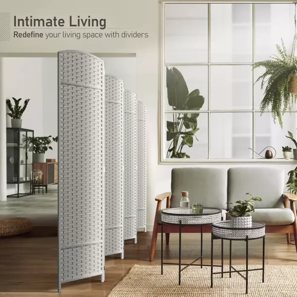 imageSorbus 6 Panel Room Divider 6 ft Tall  Privacy Screen Extra Wide Double Hinged Panels Mesh HandWoven Design Partition Room Dividers and Folding Privacy Screens Wall Divider for Room SeparationWhite