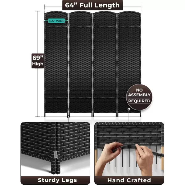 imageSorbus 6 Panel Room Divider 6 ft Tall  Privacy Screen Extra Wide Double Hinged Panels Mesh HandWoven Design Partition Room Dividers and Folding Privacy Screens Wall Divider for Room SeparationGrey White