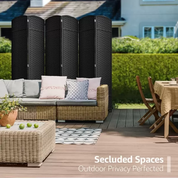 imageSorbus 6 Panel Room Divider 6 ft Tall  Privacy Screen Extra Wide Double Hinged Panels Mesh HandWoven Design Partition Room Dividers and Folding Privacy Screens Wall Divider for Room SeparationBlack