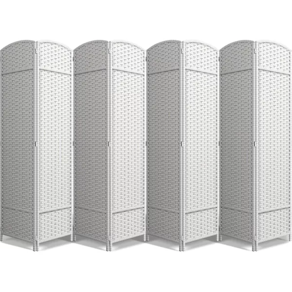 imageSorbus 6 Panel Room Divider 6 ft Tall  Privacy Screen Extra Wide Double Hinged Panels Mesh HandWoven Design Partition Room Dividers and Folding Privacy Screens Wall Divider for Room SeparationWhite