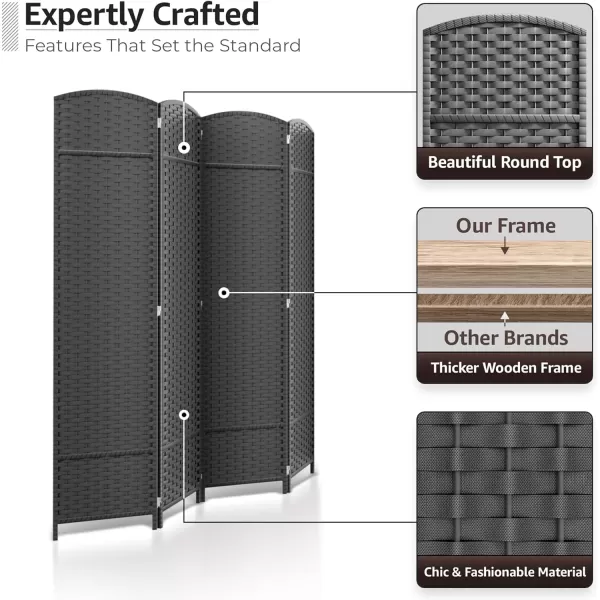 imageSorbus 6 Panel Room Divider 6 ft Tall  Privacy Screen Extra Wide Double Hinged Panels Mesh HandWoven Design Partition Room Dividers and Folding Privacy Screens Wall Divider for Room SeparationGrey