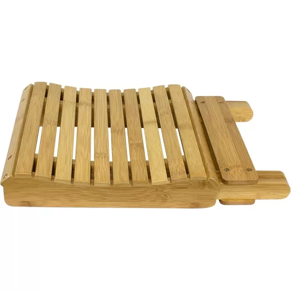 imageSorbus Bamboo Folding Step Stool Bench Brown  for Shaving Shower Foot Rest Bath Chair  Great for Bathroom Spa Sauna Wooden Seat Fully Assembled  1175quot D x 1225quot W x 1375quot HNatural