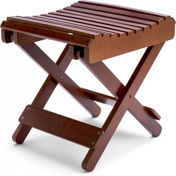imageSorbus Bamboo Folding Step Stool Bench Brown  for Shaving Shower Foot Rest Bath Chair  Great for Bathroom Spa Sauna Wooden Seat Fully Assembled  1175quot D x 1225quot W x 1375quot HBrown