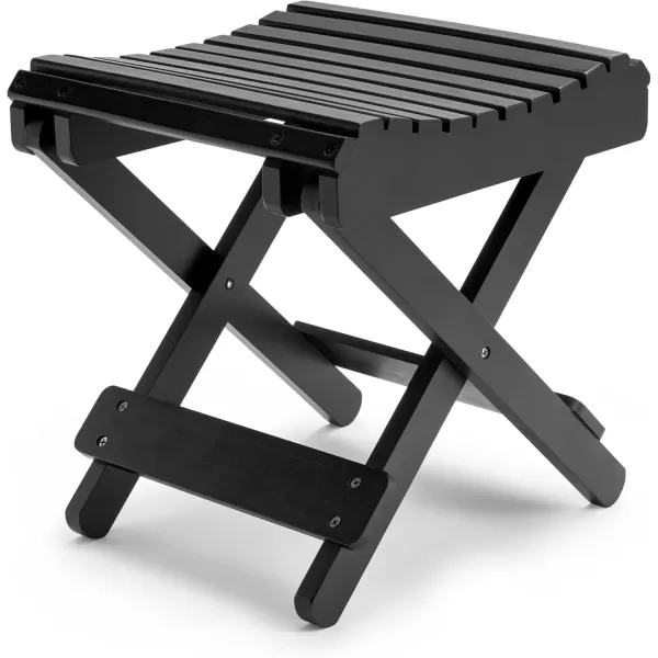imageSorbus Bamboo Folding Step Stool Bench Brown  for Shaving Shower Foot Rest Bath Chair  Great for Bathroom Spa Sauna Wooden Seat Fully Assembled  1175quot D x 1225quot W x 1375quot HBlack
