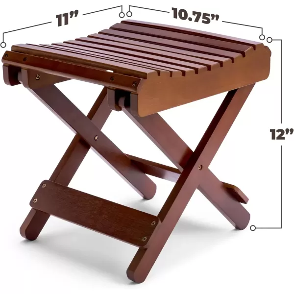 imageSorbus Bamboo Folding Step Stool Bench Brown  for Shaving Shower Foot Rest Bath Chair  Great for Bathroom Spa Sauna Wooden Seat Fully Assembled  1175quot D x 1225quot W x 1375quot HBrown